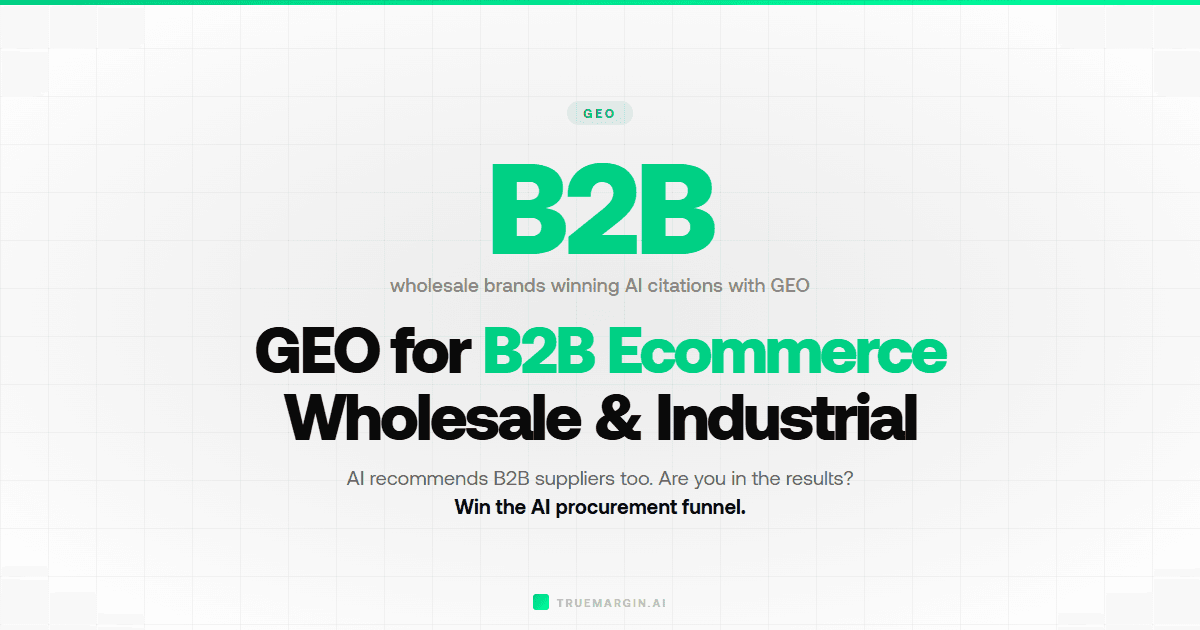GEO for B2B Ecommerce: How Wholesale and Industrial Brands Win AI Citations