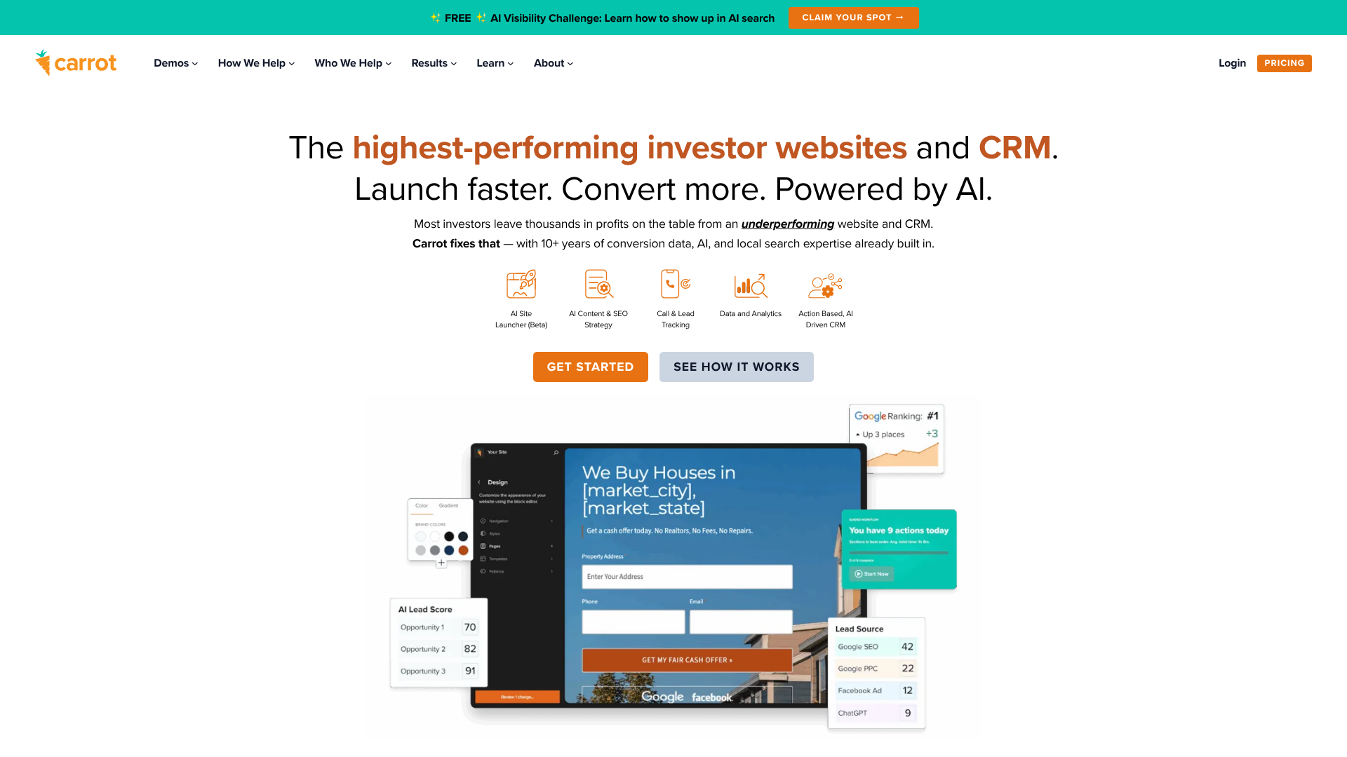 Carrot homepage screenshot