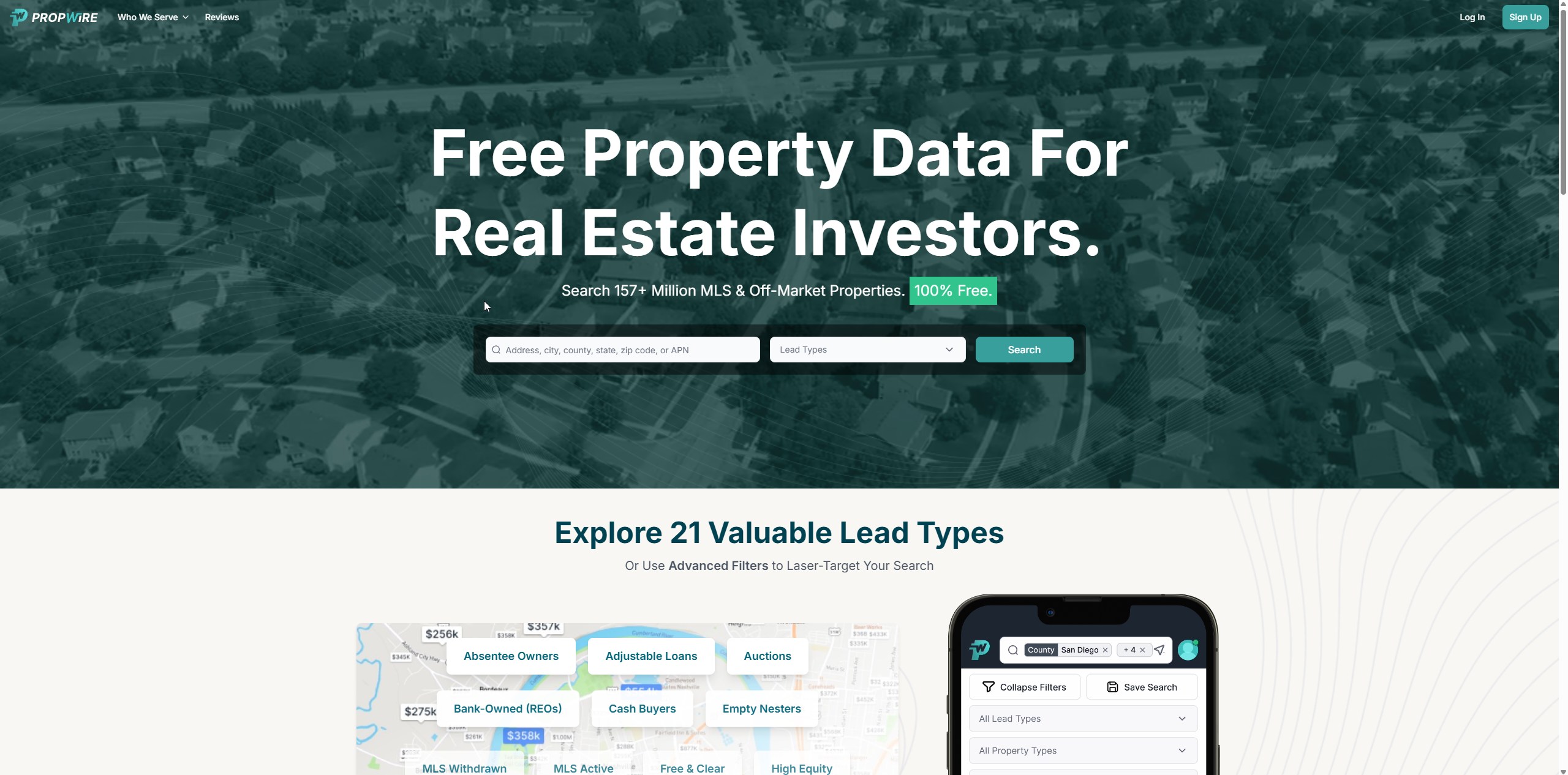 Propwire homepage screenshot